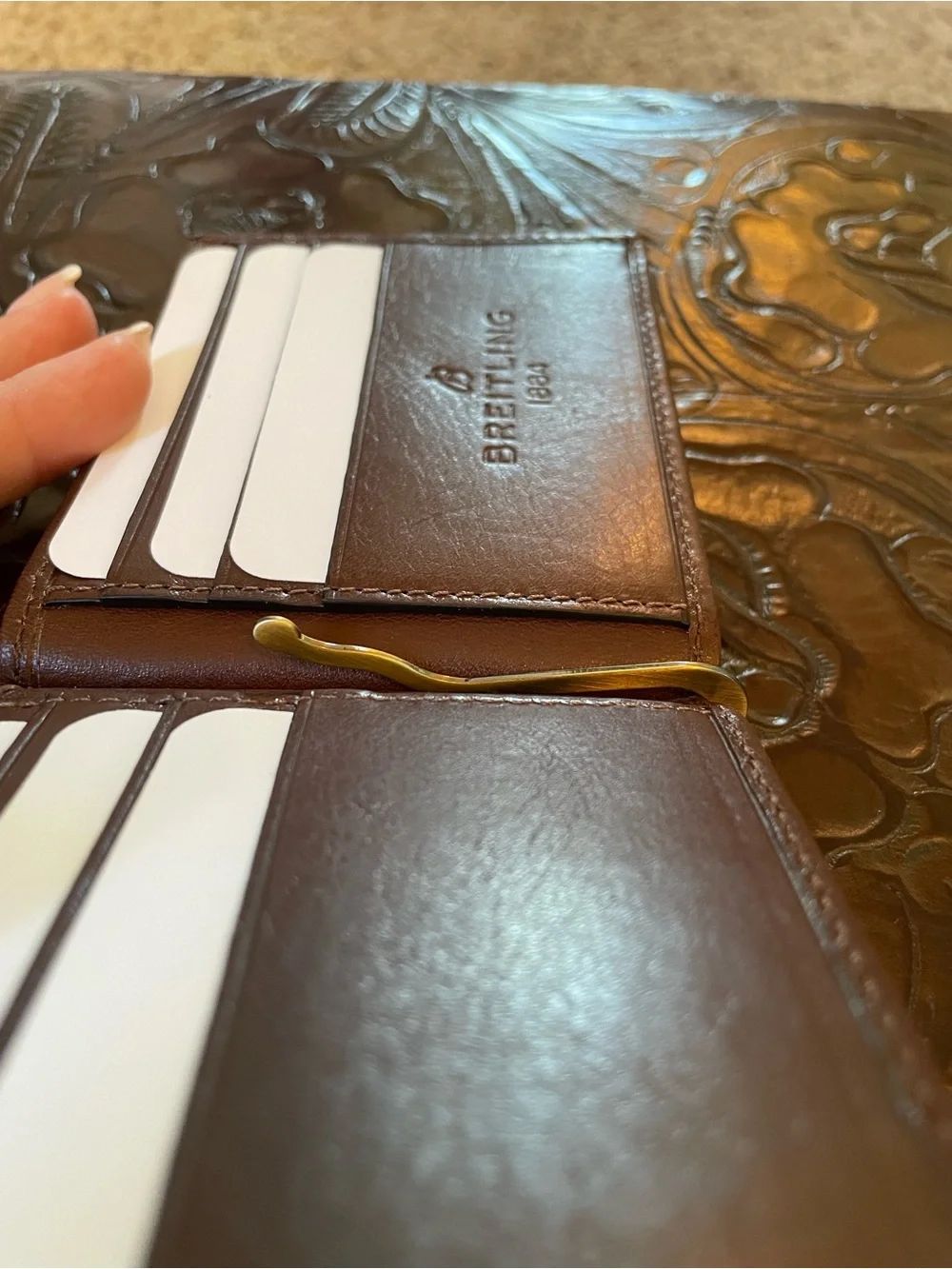 Breitling Brown Leather Bifold Wallet